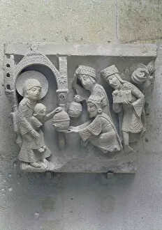 Images Dated 12th March 2010: The Adoration of the Magi, original capital from the cathedral nave (stone)