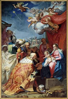 Adoration of the Magi. Painting by Abraham Bloemaert (1564-1651), 1623. Oil on canvas