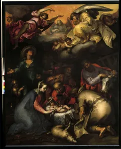 The Adoration of Shepherds Painting by Abraham Bloemaert (1564-1651) 1612 Sun The Adoration of Shepherds Painting by Abraham Bloemaert (1564-1651) 1612 Sun