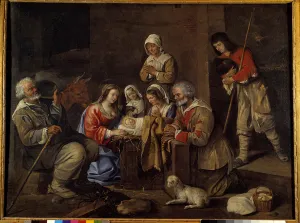 The Adoration of the Shepherds Painting by Jean Michelin (1623-1695) 17th century The Adoration of the Shepherds Painting by Jean Michelin (1623-1695) 17th century
