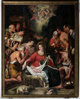 Flemish Artist Gallery: Adoration of the Shepherds, school of G. De Craeyer, 17th century (painting)