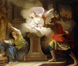 Aeneas Pursuing Helen in the Temple of Vesta, (oil on canvas) Aeneas Pursuing Helen in the Temple of Vesta, (oil on canvas)