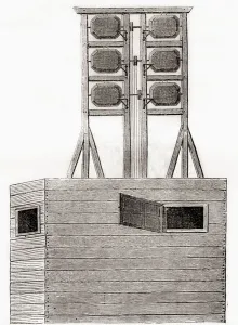 An aerial telegraph system used in England in the 18th century An aerial telegraph system used in England in the 18th century
