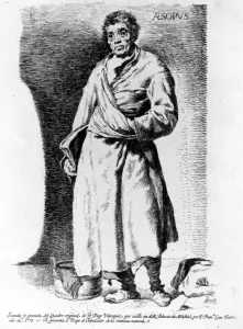 Aesop, print made by Francisco de Goya y Lucientes, 1778 (etching) Aesop, print made by Francisco de Goya y Lucientes, 1778 (etching)