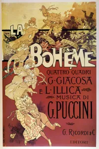 Affiche de La Boheme par Adolfo Hohenstein pour la premiere de l' Affiche de La Boheme par Adolfo Hohenstein pour la premiere de l'