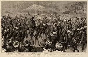 Durand Godefroy 1832 1896 Gallery: The Afghan Campaign, Yakoob Khan, the Ex-Ameer, on his Way to India as a Prisoner of State escorted by the Sixth Dragoons