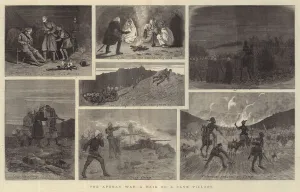 The Afghan War, a Raid on a Cave Village (engraving) The Afghan War, a Raid on a Cave Village (engraving)