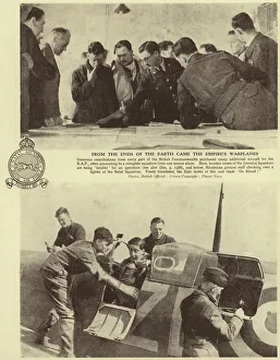 Airmen and aircraft contributed from various nations of the British Commonwealth, World War II, 1939-1945 (b/w photo) Airmen and aircraft contributed from various nations of the British Commonwealth, World War II, 1939-1945 (b/w photo)