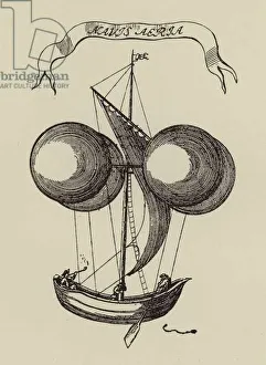 Airship suspended by four balloons designed by Bernardo Zamagna, 1768 (engraving) Airship suspended by four balloons designed by Bernardo Zamagna, 1768 (engraving)