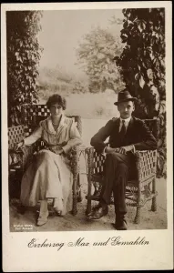 Ak Duke Max, wife Franziska to Hohenlohe Waldenburg Schillingsfurst, BKWI (b/w photo) Ak Duke Max, wife Franziska to Hohenlohe Waldenburg Schillingsfurst, BKWI (b/w photo)