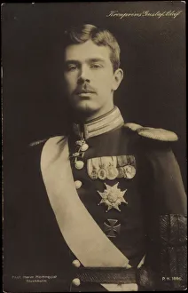 Ak Portrait of Crown Prince Gustaf Adolf in uniform, early years, (b/w photo) Ak Portrait of Crown Prince Gustaf Adolf in uniform, early years, (b/w photo)