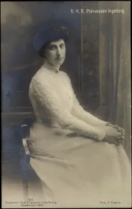 Ak Portrait of Princess Ingeborg in white dress (b/w photo) Ak Portrait of Princess Ingeborg in white dress (b/w photo)