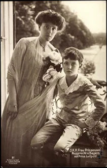 Ak Princess Marie Gabriele of Prussia with Prince Luitpold (b/w photo) Ak Princess Marie Gabriele of Prussia with Prince Luitpold (b/w photo)