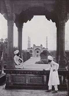 Akbar's tomb, Sikandra, Agra, India (b/w photo) Akbar's tomb, Sikandra, Agra, India (b/w photo)