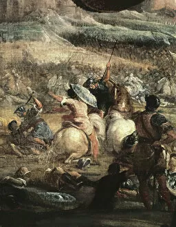6th Century Gallery: Alaric II in the battle of Vouille in 507, 17th century (detail) (oil on canvas)
