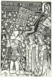 Albert III, Duke of Austria, with his two wives, Elisabeth of Bohemia Albert III, Duke of Austria, with his two wives, Elisabeth of Bohemia