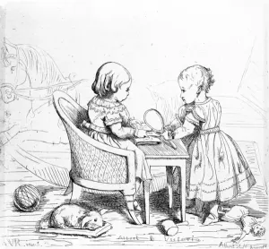 Albert, Prince of Wales and Victoria, The Princess Royal, engraved by Prince Albert, c Albert, Prince of Wales and Victoria, The Princess Royal, engraved by Prince Albert, c