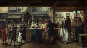 Common Life Gallery: Albrecht Durer visiting Antwerp in 1520, 1855 (oil on panel)