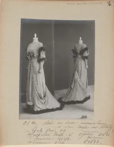 Album Page: House of Worth, Dinner Gown, 1909 (b/w photo) Album Page: House of Worth, Dinner Gown, 1909 (b/w photo)