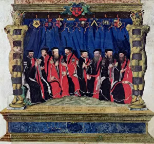 Images Dated 27th September 2006: The Aldermen of Toulouse, 1554-55 (vellum)