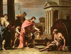 Alexander the Great (356-23 BC) Visiting Diogenes (c.410-320 BC) in Athens (oil on canvas Alexander the Great (356-23 BC) Visiting Diogenes (c.410-320 BC) in Athens (oil on canvas