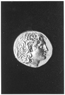 Alexander the Great coin with the ram's horn of the Egyptian god Ammon