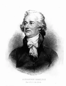 Alexander Hamilton, engraved by Albert Rosenthal, 1888 (engraving) Alexander Hamilton, engraved by Albert Rosenthal, 1888 (engraving)