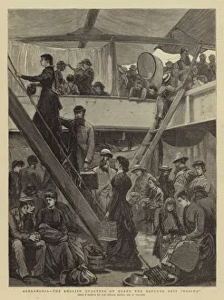 Anglo Egyptian War Gallery: Alexandria, the English Quarters on Board the Refugee Ship 'Rosina'(engraving)
