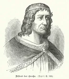 Alfred the Great, King of Wessex and of England (engraving)