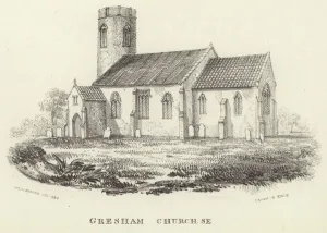 All Saints Church in the village of Gresham (litho) All Saints Church in the village of Gresham (litho)