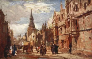 All Souls College and the High Street, 1903 (colour litho) All Souls College and the High Street, 1903 (colour litho)