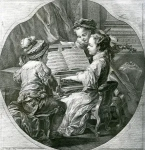 An allegory of Music, La Musique, 1756 (engraving) An allegory of Music, La Musique, 1756 (engraving)