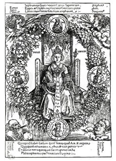 Zephyr Gallery: Allegory of Philosophy, 1502 (engraving) (b / w photo)