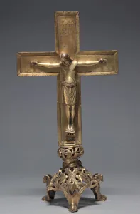 Altar Cross with Stand, Hildesheim, Lower Saxony, 1140-1150 (bronze: cast, gilded Altar Cross with Stand, Hildesheim, Lower Saxony, 1140-1150 (bronze: cast, gilded