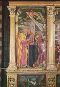Altarpiece of St. Zeno of Verona, left panel showing St. Peter, St. Paul and St. John Altarpiece of St. Zeno of Verona, left panel showing St. Peter, St. Paul and St. John