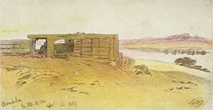 Lake Nasser Gallery: Amada, 6: 50am, 12 February 1867, (pen and brown ink with wc over graphite)