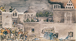 American troops under General Doniphan storm the Bishops Palace in Monterrey, c American troops under General Doniphan storm the Bishops Palace in Monterrey, c