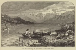 The Ammersee, in the Bavarian Highlands (engraving) The Ammersee, in the Bavarian Highlands (engraving)