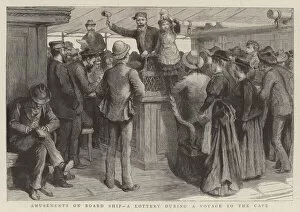 Sea Travel Gallery: Amusements on Board Ship, a Lottery during a Voyage to the Cape (engraving)