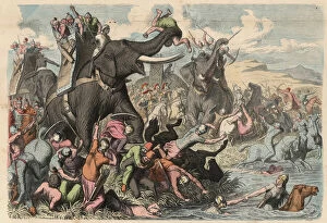 Ancient Greece: Warfare Campaign of Alexander the Great in the Balkans 335 BC, 1866 (coloured engraving)