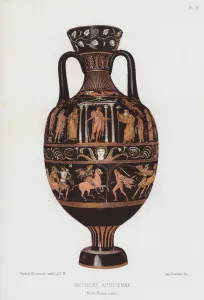 Ancient Greek amphora from Apulia, Italy (colour litho) Ancient Greek amphora from Apulia, Italy (colour litho)