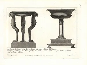 Ancient Roman cups or Tazza. 1802 (engraving) Ancient Roman cups or Tazza. 1802 (engraving)