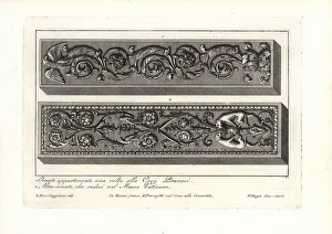 Ancient Roman decorative ornaments. 1802 (engraving) Ancient Roman decorative ornaments. 1802 (engraving)