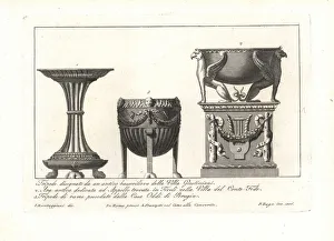 Ancient Roman tripods and altars. 1802 (engraving) Ancient Roman tripods and altars. 1802 (engraving)