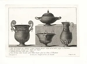 Ancient Roman vases and hearth. 1802 (engraving) Ancient Roman vases and hearth. 1802 (engraving)