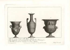 Ancient Roman vases in marble and granite. 1802 (engraving) Ancient Roman vases in marble and granite. 1802 (engraving)