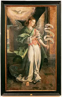 Religious Personality Gallery: The angel of the Annunciation (L'ange de l'annonciation) (oil on wood)