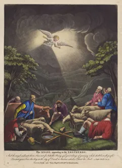 The Angel appearing to the Shepherds (colour litho) The Angel appearing to the Shepherds (colour litho)