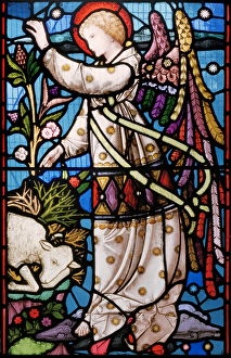 An Angel brings a message to Abraham not to sacrifice his son but substitute a sheep An Angel brings a message to Abraham not to sacrifice his son but substitute a sheep