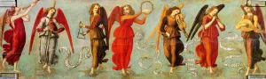 Angels playing musical instruments, c.1475-97 (tempera on panel) (for details see 64872 Angels playing musical instruments, c.1475-97 (tempera on panel) (for details see 64872